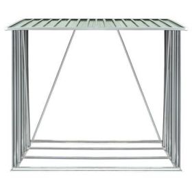 Garden Log Storage Shed Galvanized Steel 64.2"x32.7"x60.6" Green
