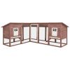Outdoor Rabbit Hutch with Run Mocca and White Solid Fir Wood