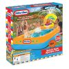 Splash Dunk Sprinkler Pool, Inflatable Pool with Basketball Hoop and Ball for Kids Ages 3-6