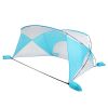240cm*180cm*150cm Polyester Cloth Fiber Pole Open Boat Type Beach Awning Blue And White