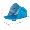 221*160*118cm Fiber Pole Polyester Fabric Boat Shape Beach Awning Blue White