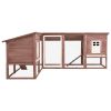 Outdoor Rabbit Hutch with Run Mocca and White Solid Fir Wood