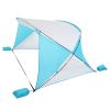 240cm*180cm*150cm Polyester Cloth Fiber Pole Open Boat Type Beach Awning Blue And White