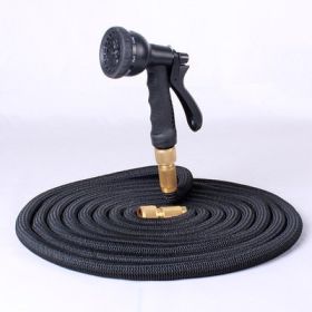 Multifunctional 3 Times Retractable Garden Hose High Pressure Car Wash Set (Option: Black 75FT-American Standard)