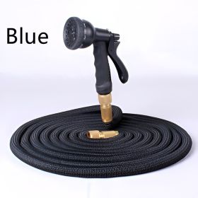 Multifunctional 3 Times Retractable Garden Hose High Pressure Car Wash Set (Option: Blue 50FT-American Standard)