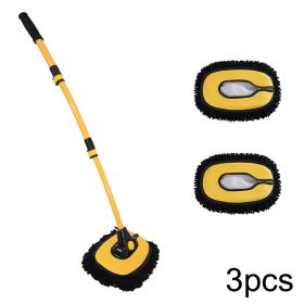 2022 New 15 Degree Bend Car Cleaning Brush Special Telescoping Long Handle Cleaning Mop Auto Accessories Car Wash Tool Supplies (Color: 3PCS, Ships From: China)